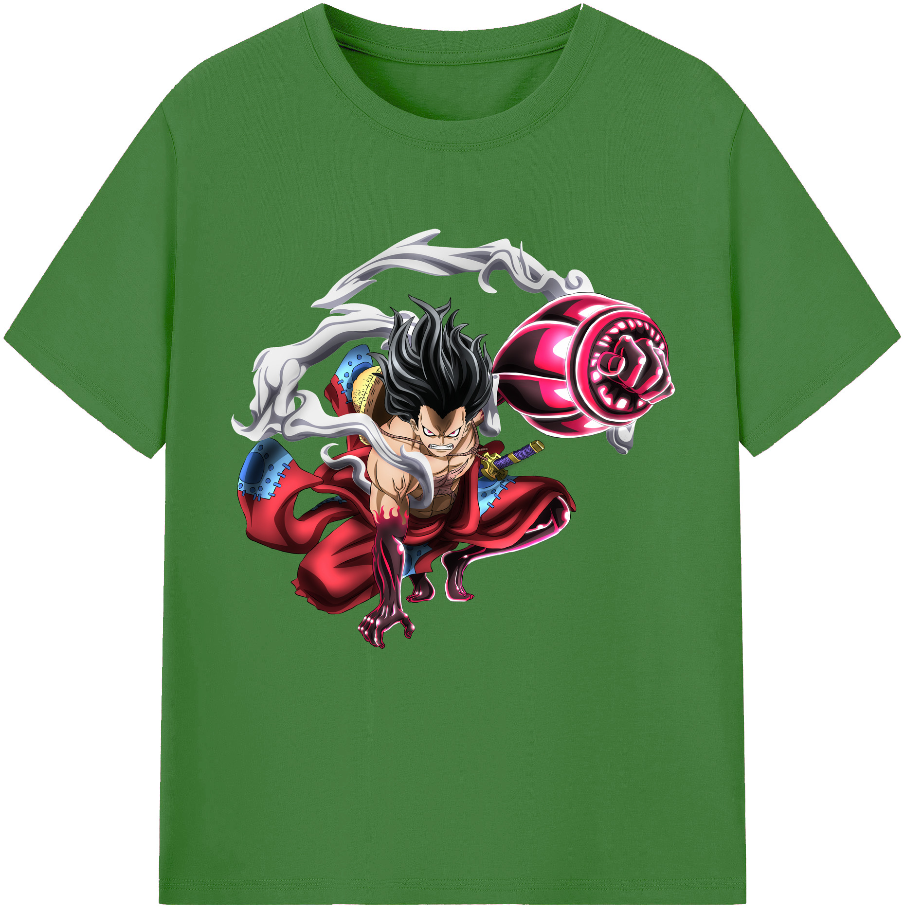 ワンピース モンキー・D・ルフィ ONE PIECE Monkey D. Luffy レディースカジュアルプリントTシャツ（綿100％）